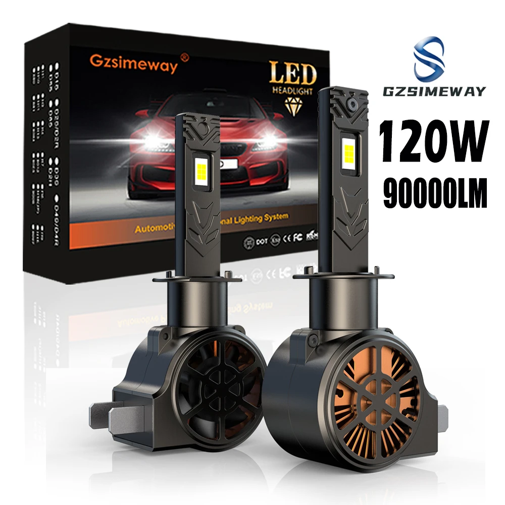 

2PCS 90000LM H7 LED Car Headlight H1 H4 H11 Bulb H3 9005 HB3 HB4 9006 LED Auto Fog Light Automobile Lamps 6000K 12V Plug & Play