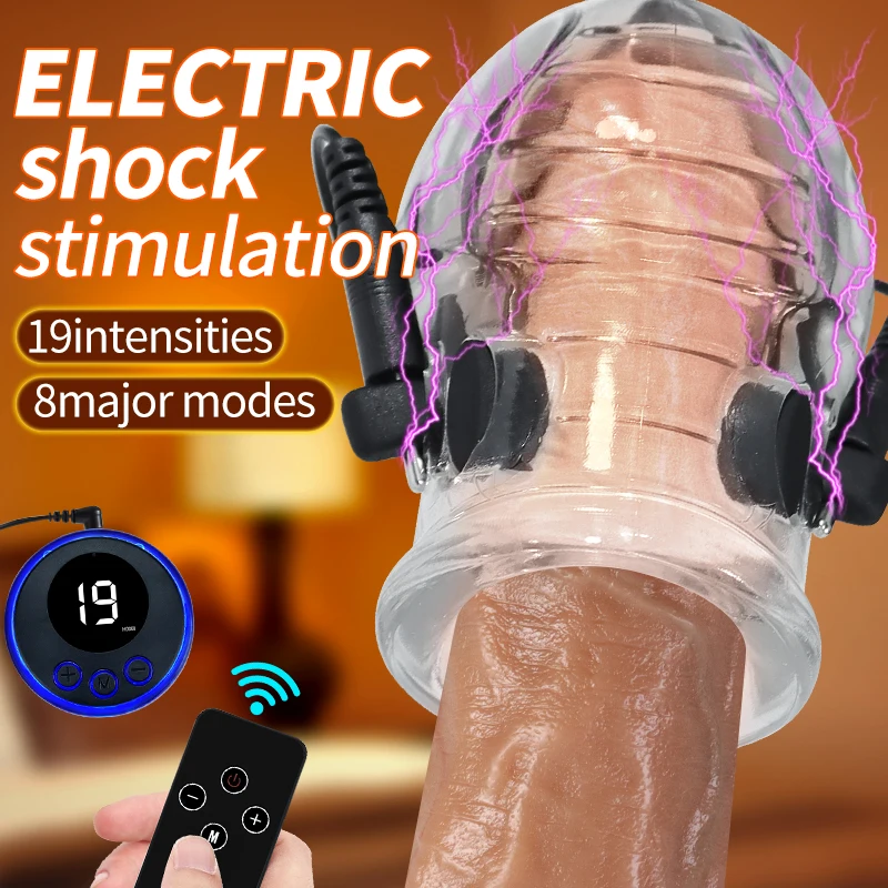 Electro Shock Sex Toys Penis Sleeve Trainer