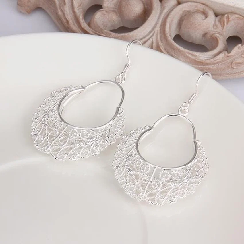 Fine charm 925 sterling Silver vintage earrings for women luxury designer Jewelry wedding birthday present Christmas Gifts - 5
