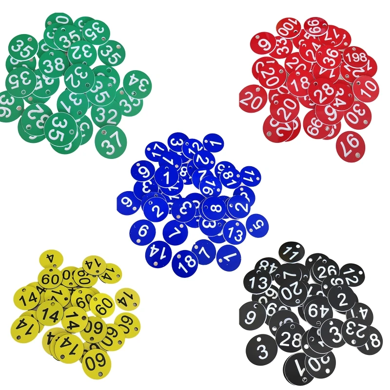 

100-Count Plastic Number Tag Round Number Label Door for Key Tag for Live