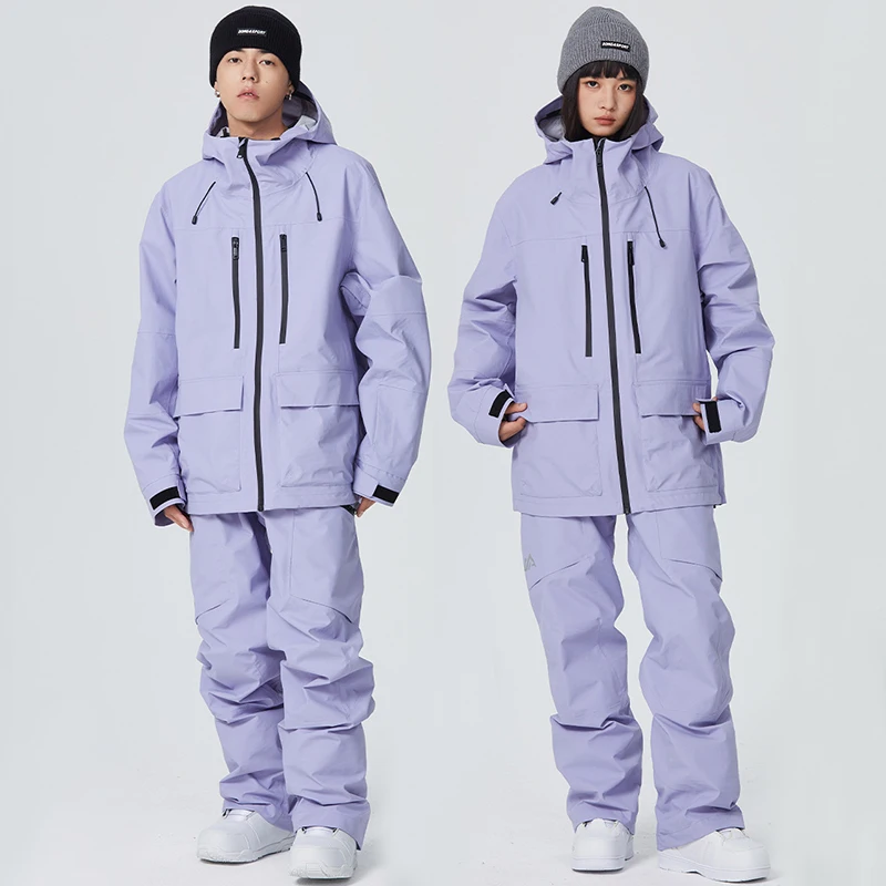 2024 Couple Skiing Suit Winter Warm Snowboard Tracksuit New Windproof Women Ski Clothes Men Outdoor Sport Snow Jacket Pants Set