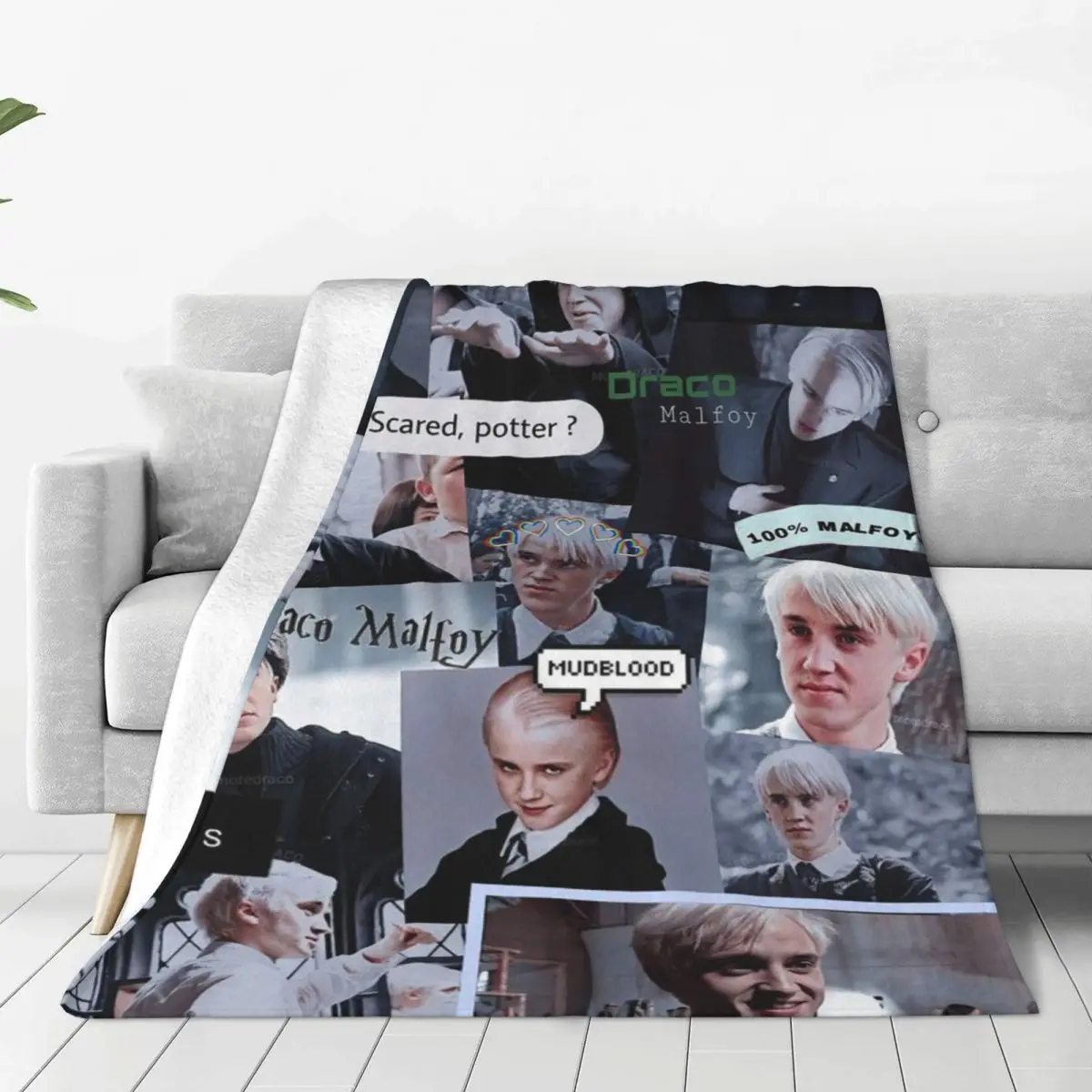 Draco Malfoy Actor Knitted Blankets Fuzzy Throw Blanket Bedroom Sofa