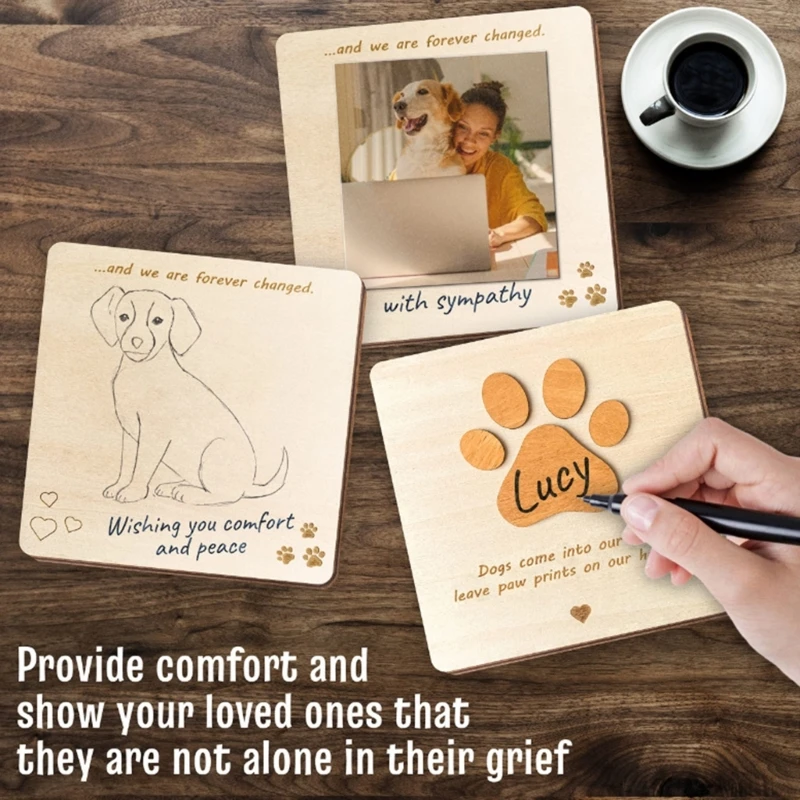 Pet Dog Puppy Memorial Card Card for Pet Loss Comfort Gift Desktop Decors Memorial Gift Photography