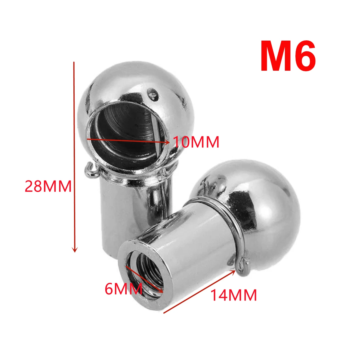 Car M6 M8 Gas Strut Rod End Fitting Ball Pin Connector Joint Valve Spring Holder 2Pcs Universal for Boot Front Bonnet Trunk Home gas strut fitting