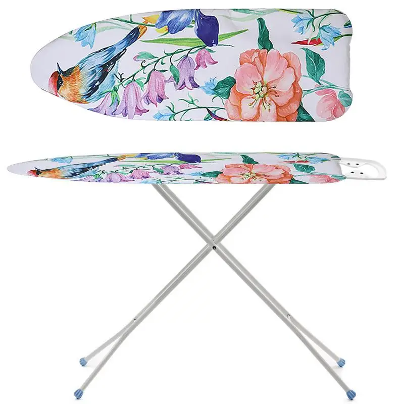 Flamingo Flowers Printed Ironing Board Cover 140x50 cm Washable Non Slip Heat Insulation