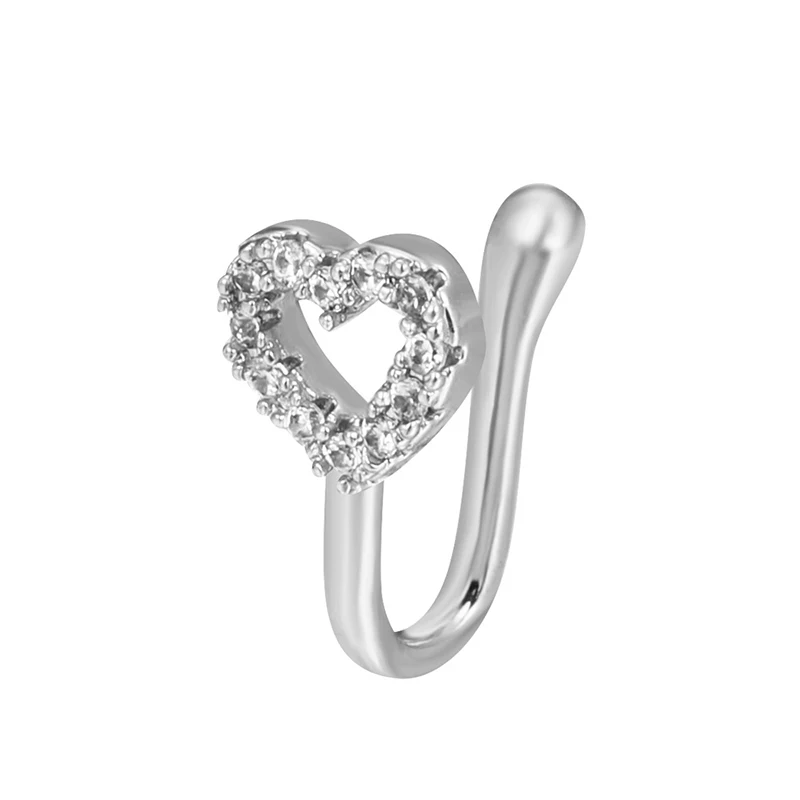 1Pcs Women Fake Piering Nose Ring Clip Septum Rock Hip Hoop punk Fashion Stainless Steel Body Jewelry Fake Perforation Nose Ring