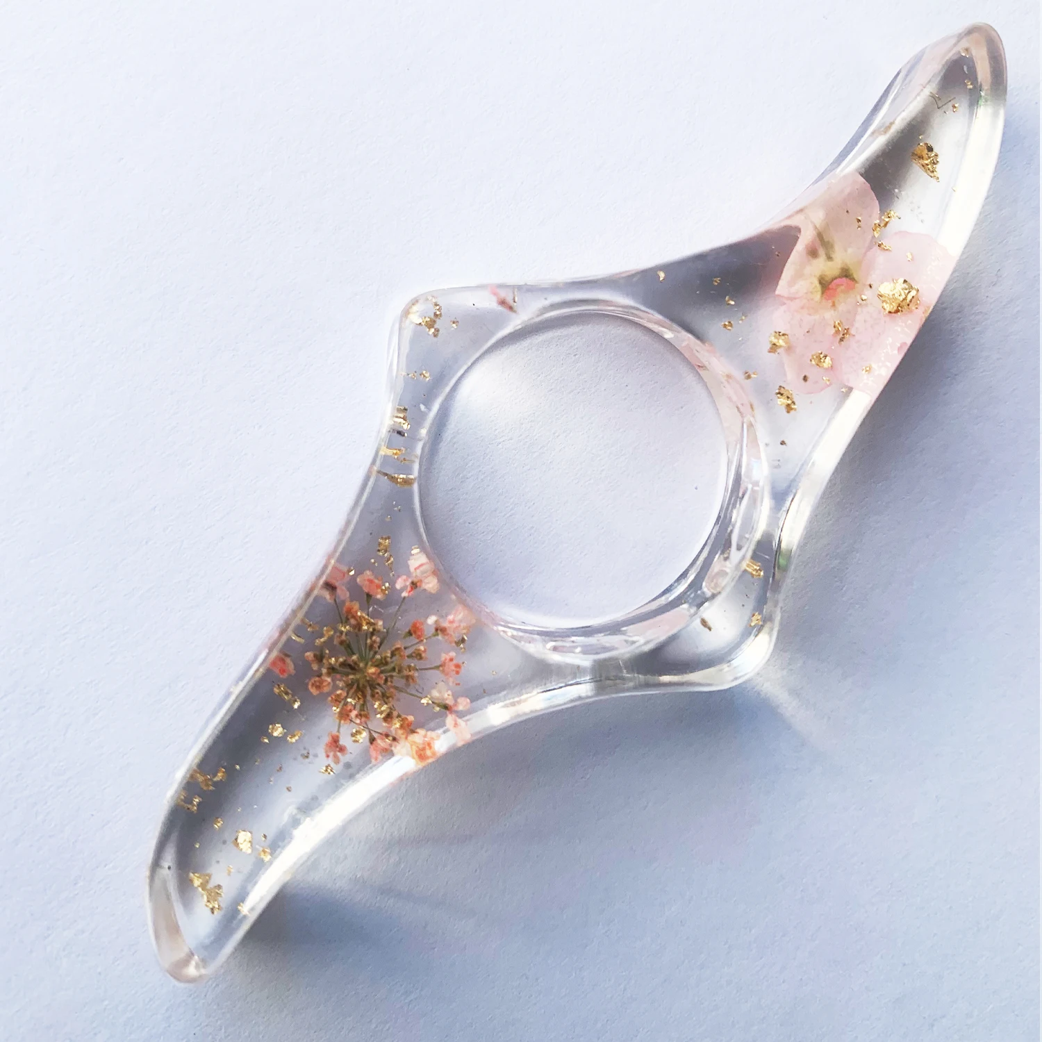 cobee Porta libri con fiori secchi, 2 pezzi, fatto a mano, in resina