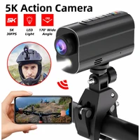 5K Action Camera Road Bike Motorcycle Helmet Camera Anti Shake Riding Bicycle Drive Recorder with Led Light WIFI Sport DV 1