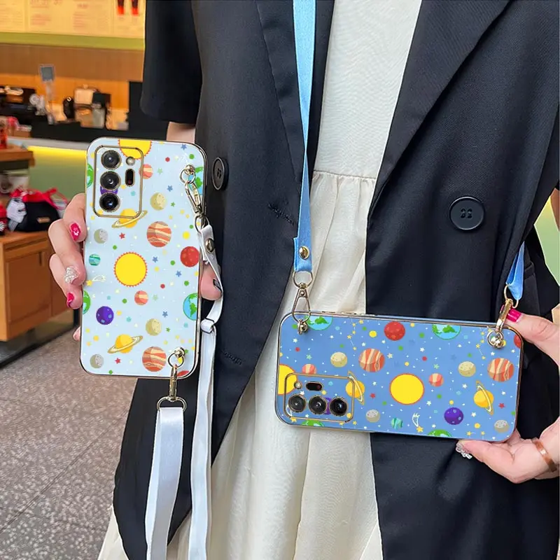 Custodia Per Telefono Con Cordino Cosmico Culture Per Samsung Galaxy Note 20 20 Plus 20 Ultra 10 Pro 10 10 Lite M53 M51 M42 M31 Cover