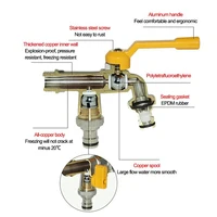 ก๊อกน้ำแบบสองทางออก พร้อมวาล์วทองเหลือง สำหรับห้องซักรีด รดน้ำสวน และใช้ในครัวเรือน 5