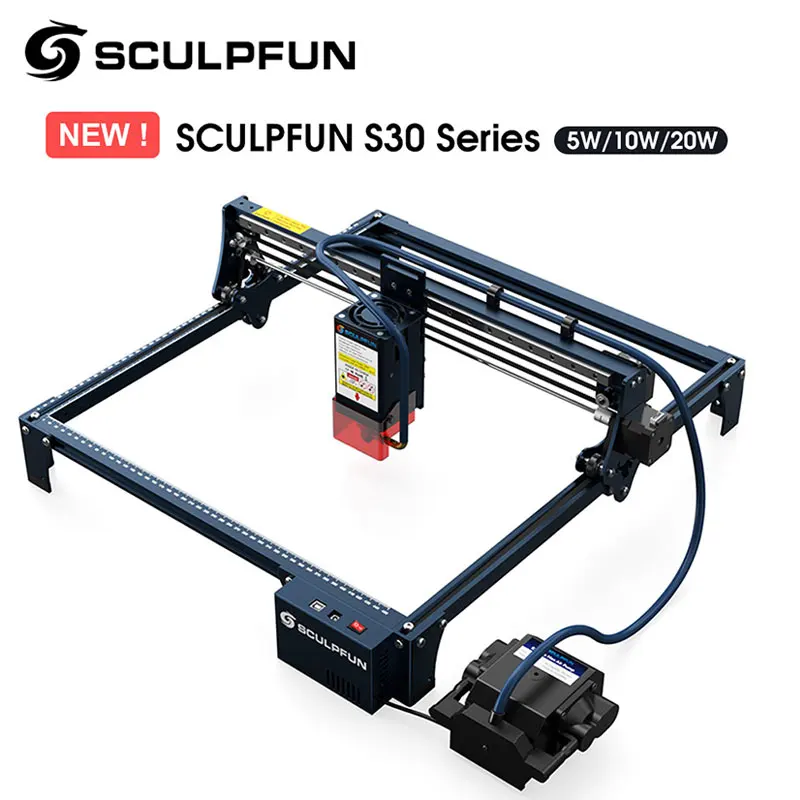 SCULPFUN S30 PRO MAX /S30 PRO/S30 Laser Engraver with Automatic Air-assist  System 20W Engraving Machine 410x400mm Engraving Area