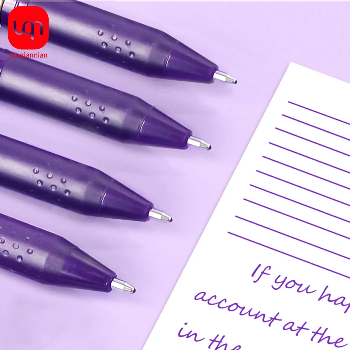 Purple Neutral Pen + Purple Ink Refill Large capacity 1.0mm School and office hard pen calligraphy pen Back to school season 4