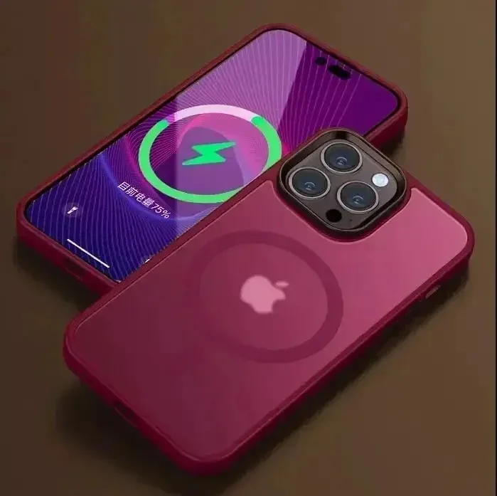 Translucent Frosted Matte Magnetic Phone Case with Magsafe Compatibility