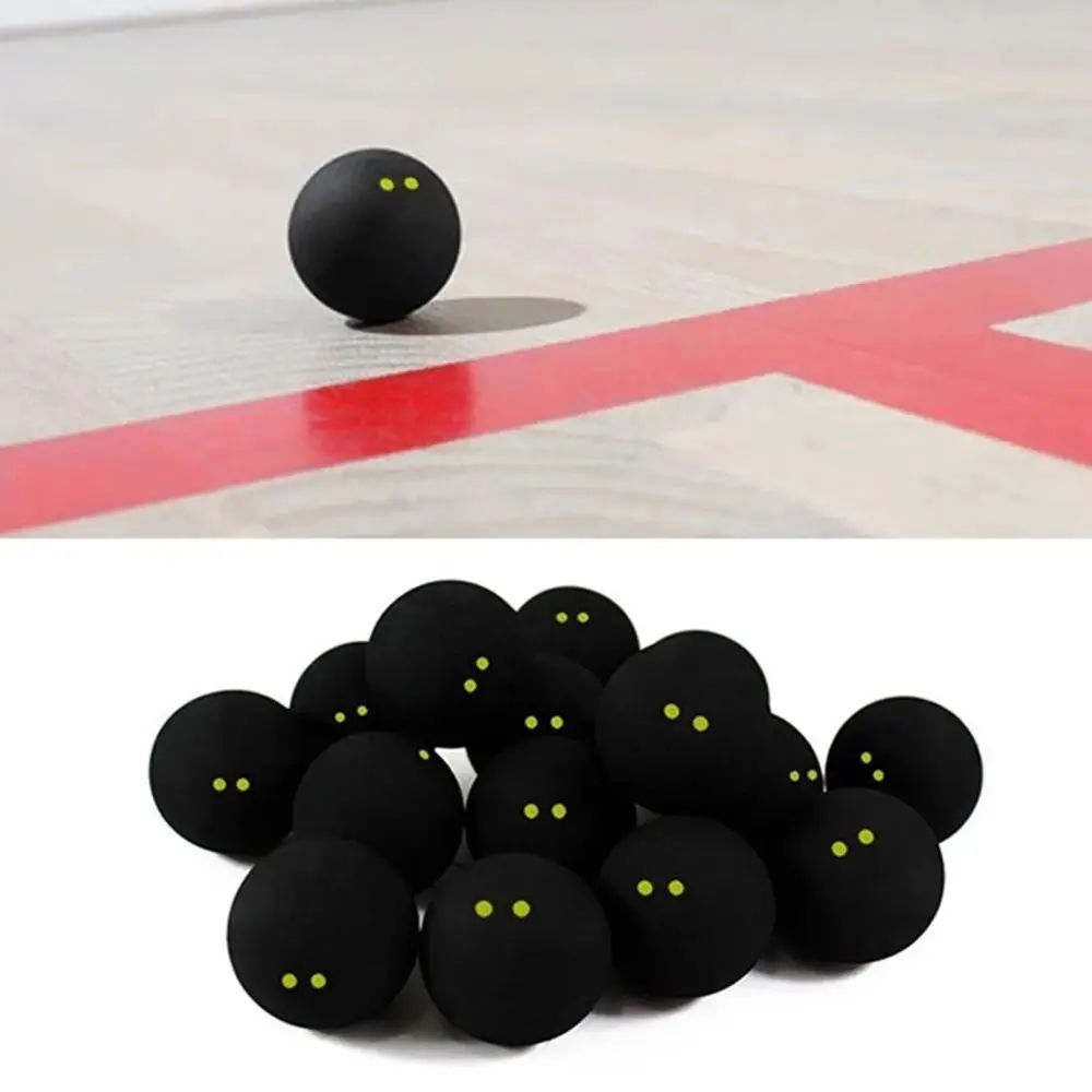 1Pc Squash Ball Two-Yellow Dots Low Speed Sports Rubber Balls Professional Training Competition Squash Ball Player Training Tool