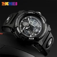 SKMEI Creative Dual Time Display Sports Kids Watches Back Light 5Bar Waterproof Chrono Alarm Children Wristwatch For Boys Girls