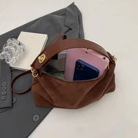 Fashion Autumn Winter Big Boston Tote Soft Matte Suede Cow Leather Women's Handbag Shoulder Crossbody Bag For Women Grey Brown - Image 5
