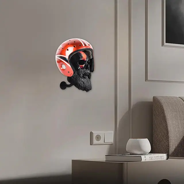 Support de casque de moto mural pour homme, équipement de sauna, support de  crâne, présentoir de casque, ornements de crâne en résine T1, décoration  d'intérieur - AliExpress