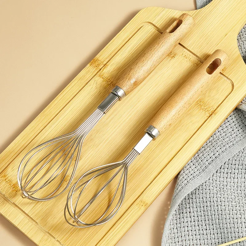Manual Egg Beater Wooden Handle Mixer Egg Beaters Whisk Kitchen Gadgets Cream Stirring Kitchen Baking Pastry Tools egg beater