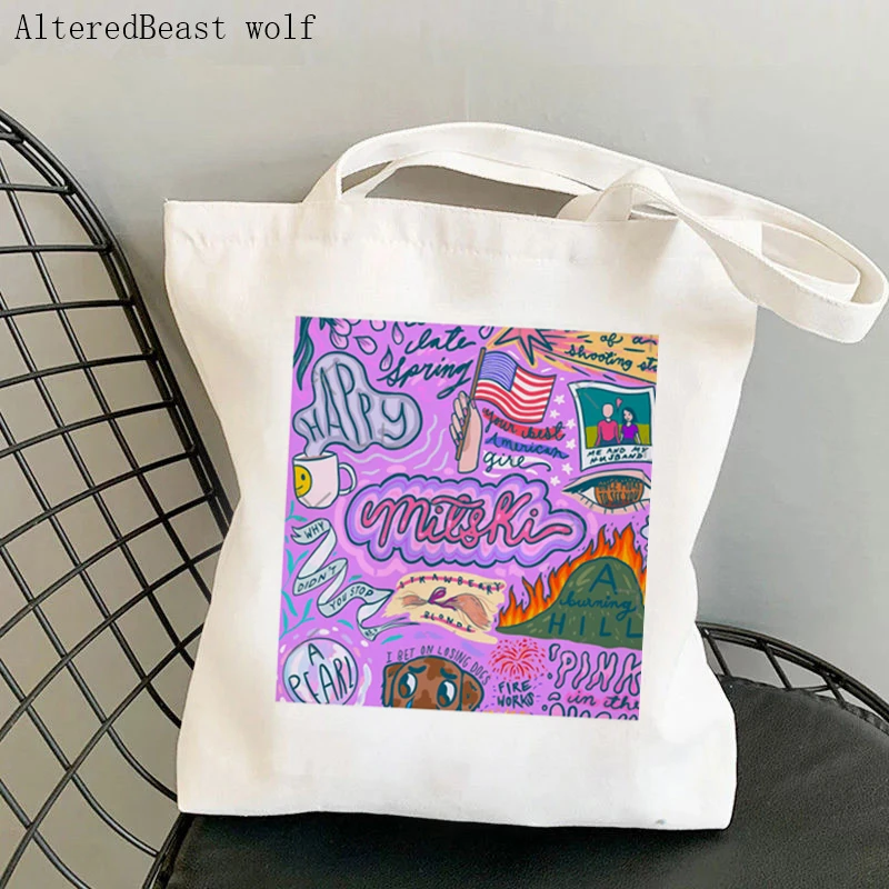 Women Shoulder bag mitski first love late spring lyrics Bag Harajuku Shopping Canvas Shopper Bag girl handbag Shoulder Lady Bag