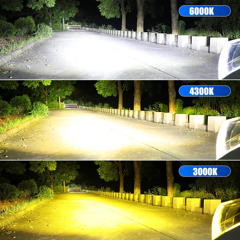 2PCS H4 Hi/Lo Beam LED Headlight H1 H3 H7 H9 H11 HB3 HB4 9006 9012 881 Auto Bulb 3000K 4500K 6000K White Car Fog Light Headlamps