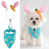 2Pcs/set Dog Easter Costumes Adorable Bunny Ears Headband Cute Dog Bandana Cats Photography Headbands Pet Costume Headwears 1