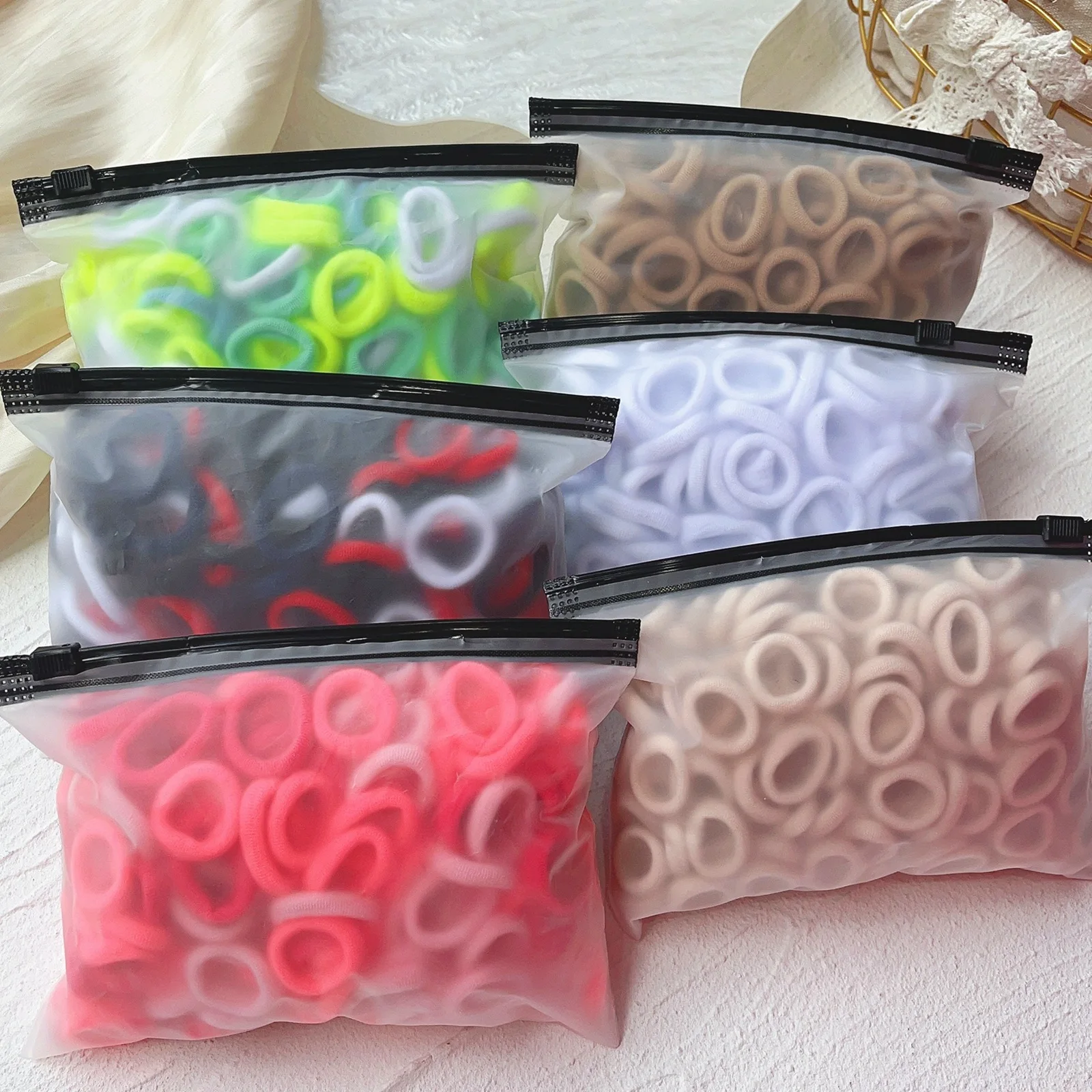 50PCS/Set Women Girls Basic Hair Bands  Simple Solid Colors Elastic Headband Hair Ropes Ties Hair Accessories Ponytail Holder