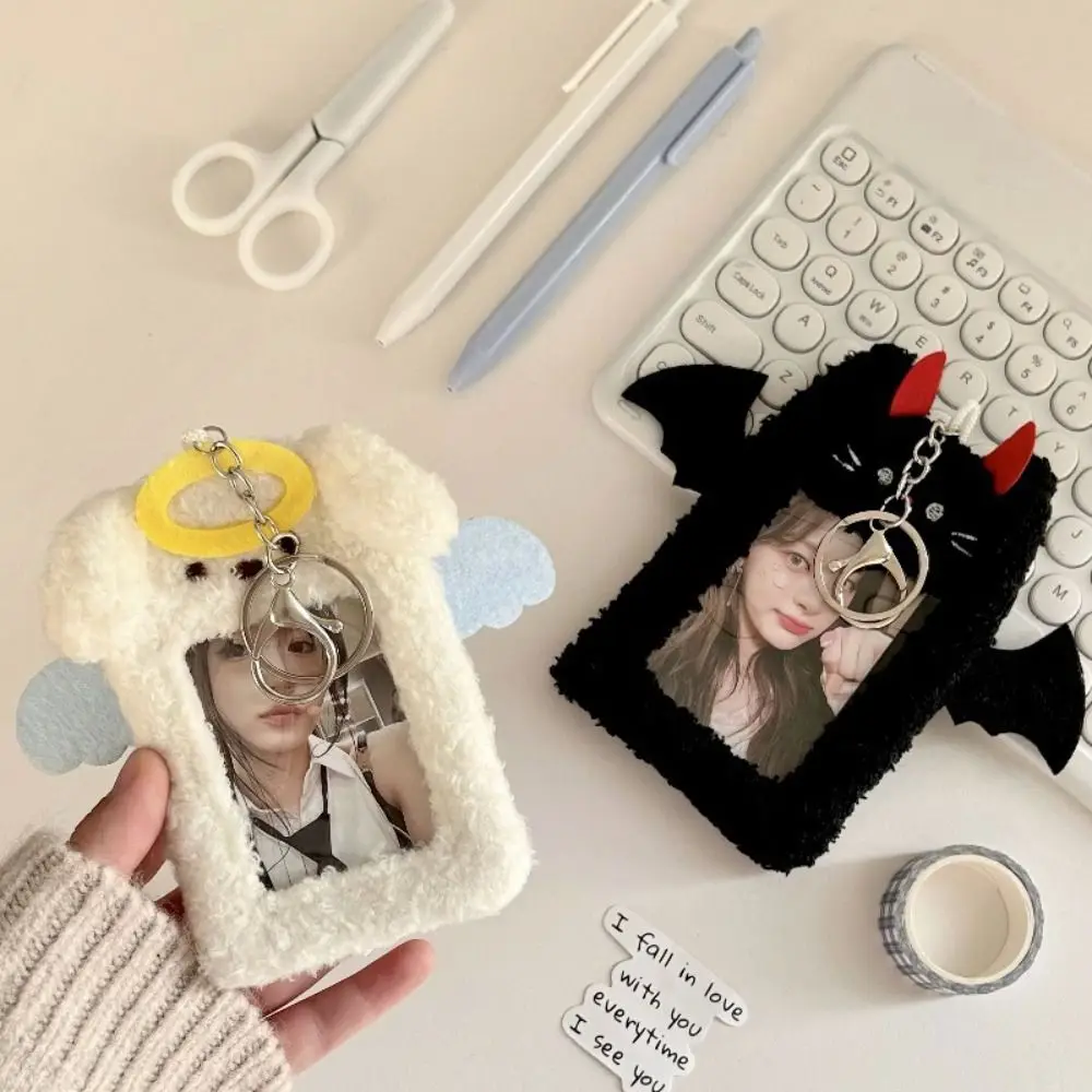 

Angle Photocard Holder Fluffy Cartoon Kpop Idol Bus Card Holder Korean Style INS Plush Kpop Photocard Holder Lady
