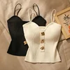 2024 New French Style Cross-knit Suspender Women's Summer Wear Sexy Beauty Camisole Slim High-end Bottom Bandeau Top