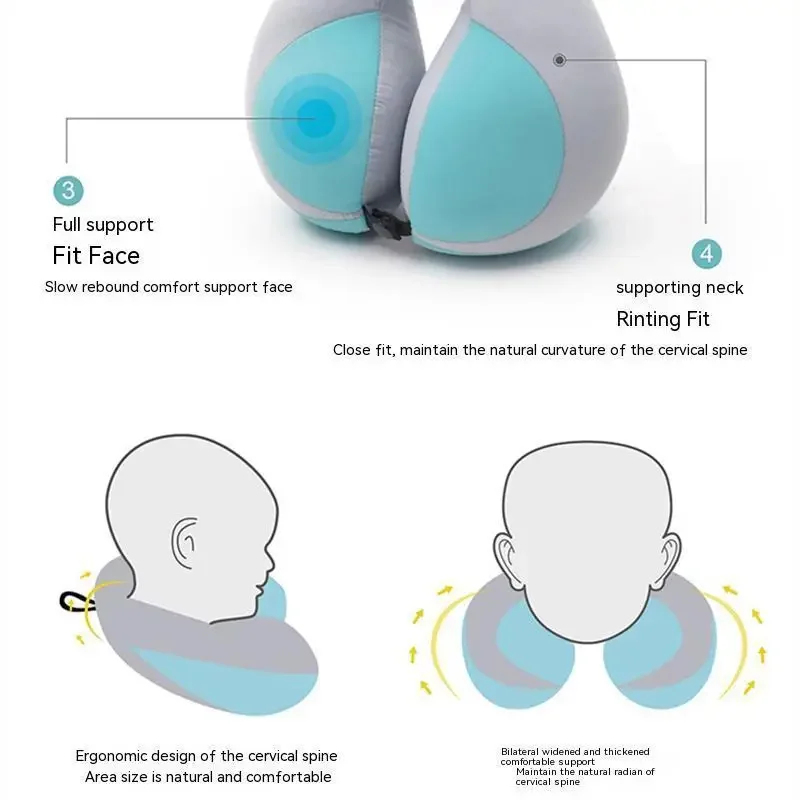 U Shape Kids Pillow Universal for Children Car Seat Fixing Pad Travel Sleeping Cushion for Neck Head Protection Soft Pillows 5
