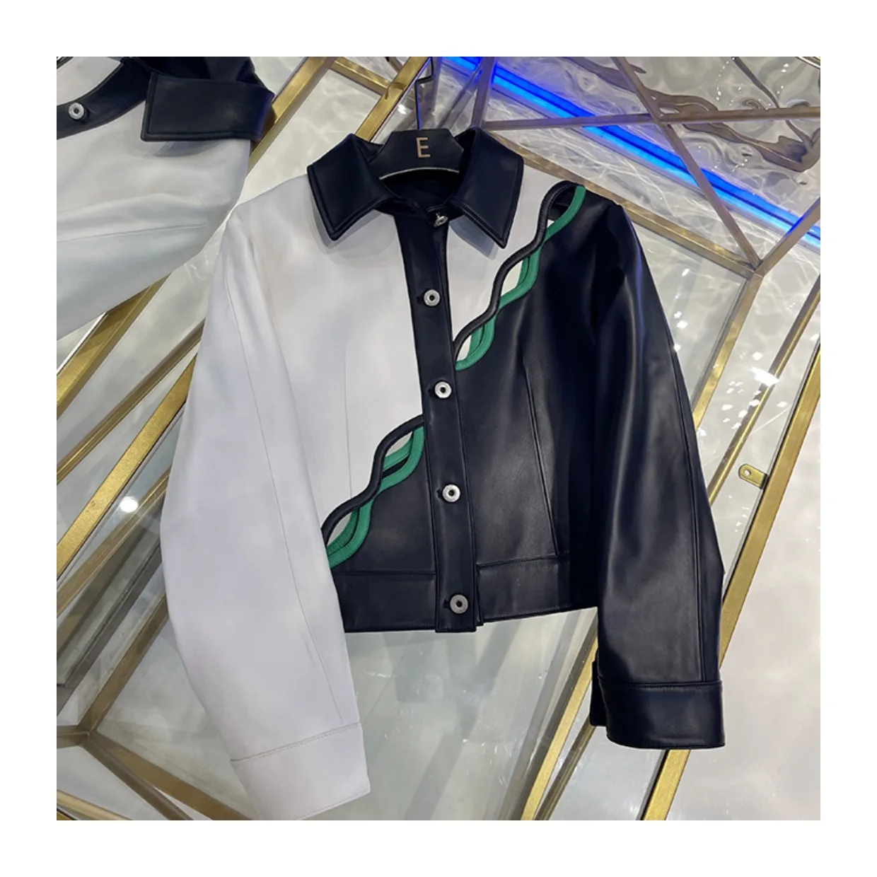 2023 Spring Brand New Designer Women's High Quality Genuine Leather Hollow-out Jackets B481