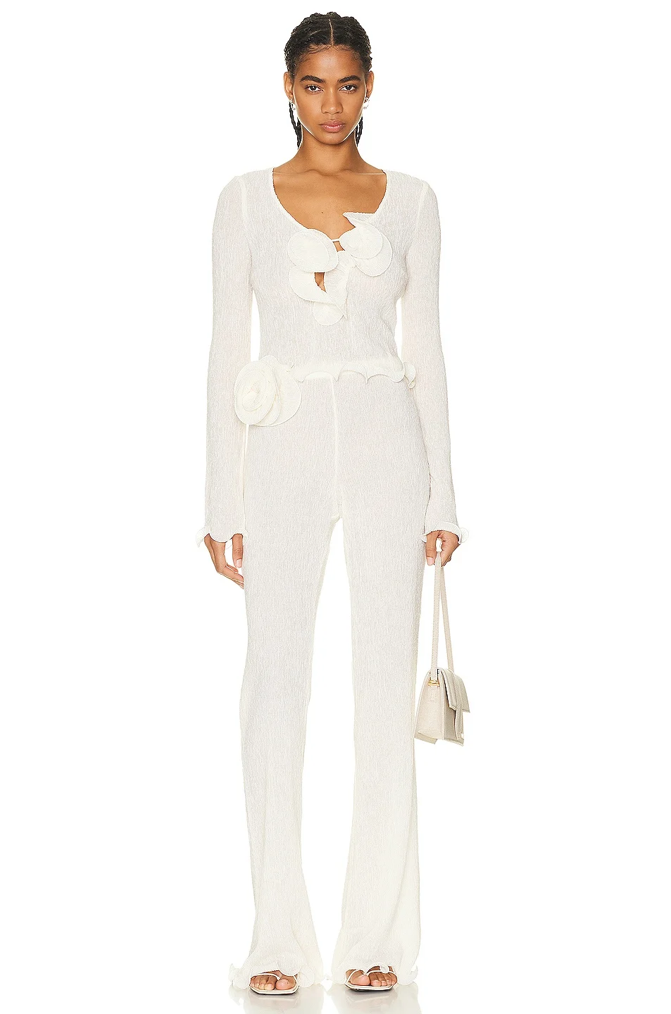 

Women Shirt Three-dimensional Floral Or Casual Trouser