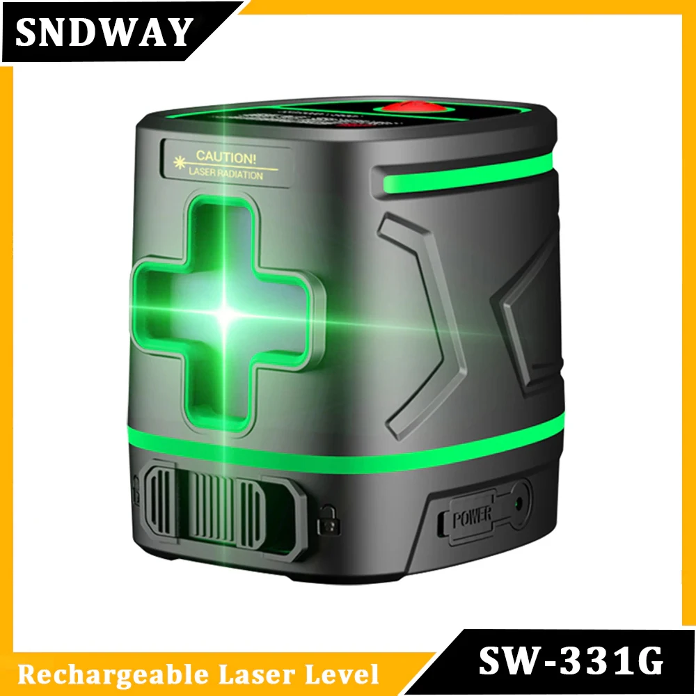 

SNDWAY SW-331G Mini Laser Level Meter Rechargeable 2 Lines Vertical Horizontal Line Cross Green Light Beam Laser Level Tools