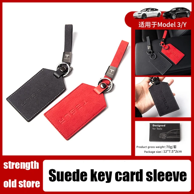 2 Colors Suitable for Tesla Model 3 Y Keycase Start Card Protection Case  Suede Key Card Case Key Card Holder - AliExpress