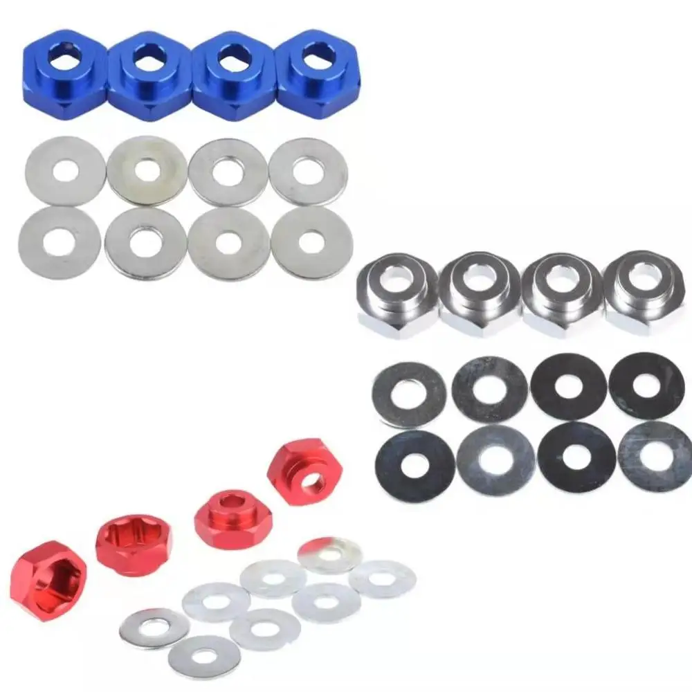 Blue SEEU AGAIN N10178 4pcs 1/8 Scale 12mm to 17mm Wheel Hex Hub Adapter Conversion Extension Compatible with 1:10 RC Model Car 
