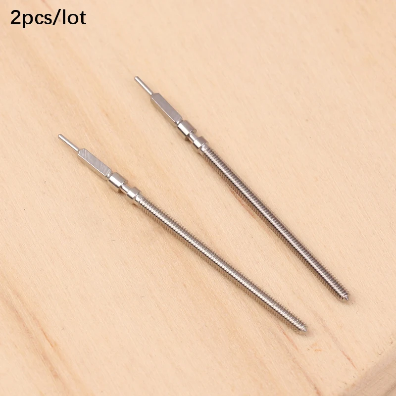 Silver Steel Crown & Stem Set - Watch Accessory Parts (2 Pieces, 2.8cm)