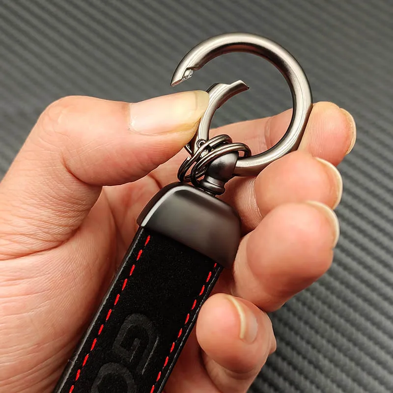 럭셔리 스웨이드 가죽 자동차 키체인, VW 골프 4 5 6 7 2 1 MK2 MK4 MK6 MK7 R32 GTD R 라인 제타 GLI TSI GTI 키체인 액세서리