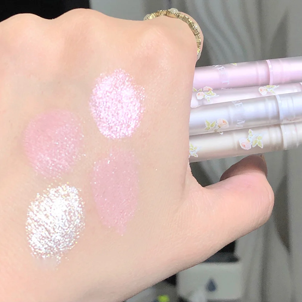 Double Headed Silkworm Pen Glitter Eyeshadow Stick Eyeliner Pen Matte High-gloss Eye Liner Makeup Brighten Tool eyeshadow stick,makeup pen,eyeshadow pen,matte eyeshadow,eyeshadow eyeliner,eyeshadow pencil