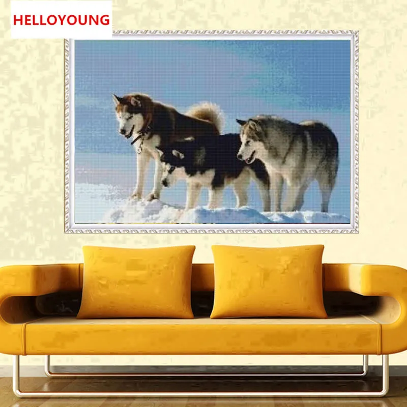 

YGS-489 DIY Full 5D Diamond Embroidery The dog Round Diamond Painting Cross Stitch Kits Diamond Mosaic home Decoration