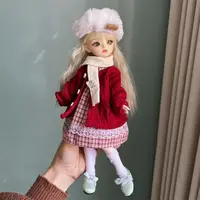 Ensemble de tenue de beurre BJD pour fille, robe et chapeau, manteau d'hiver, accessoires de jouet, cadeau de vacances, mode, vêtements, 30cm, 1/6 4
