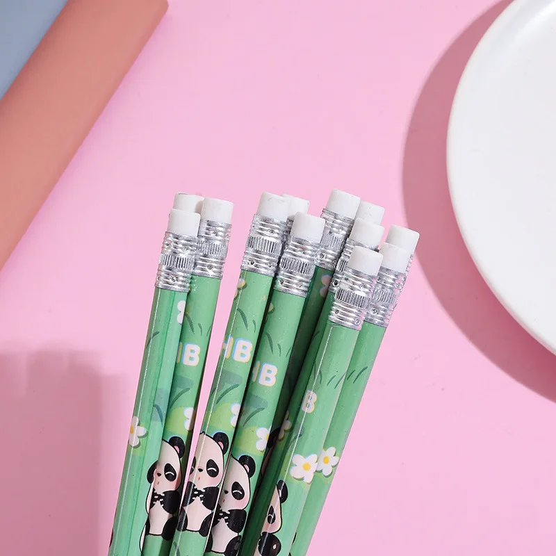 20 Pz/lotto Kawaii Cartoon HB Matite Simpatico Panda Studente Matite con Gomme Scuola Per Bambini Forniture Per L'apprendimento Matite HB - immagine 4