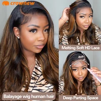 Perruque Lace Frontal Wig naturelle Body Wave à reflets P1B-30, 13x4, 13x6, HD, pre-plucked, ombré 200% 5