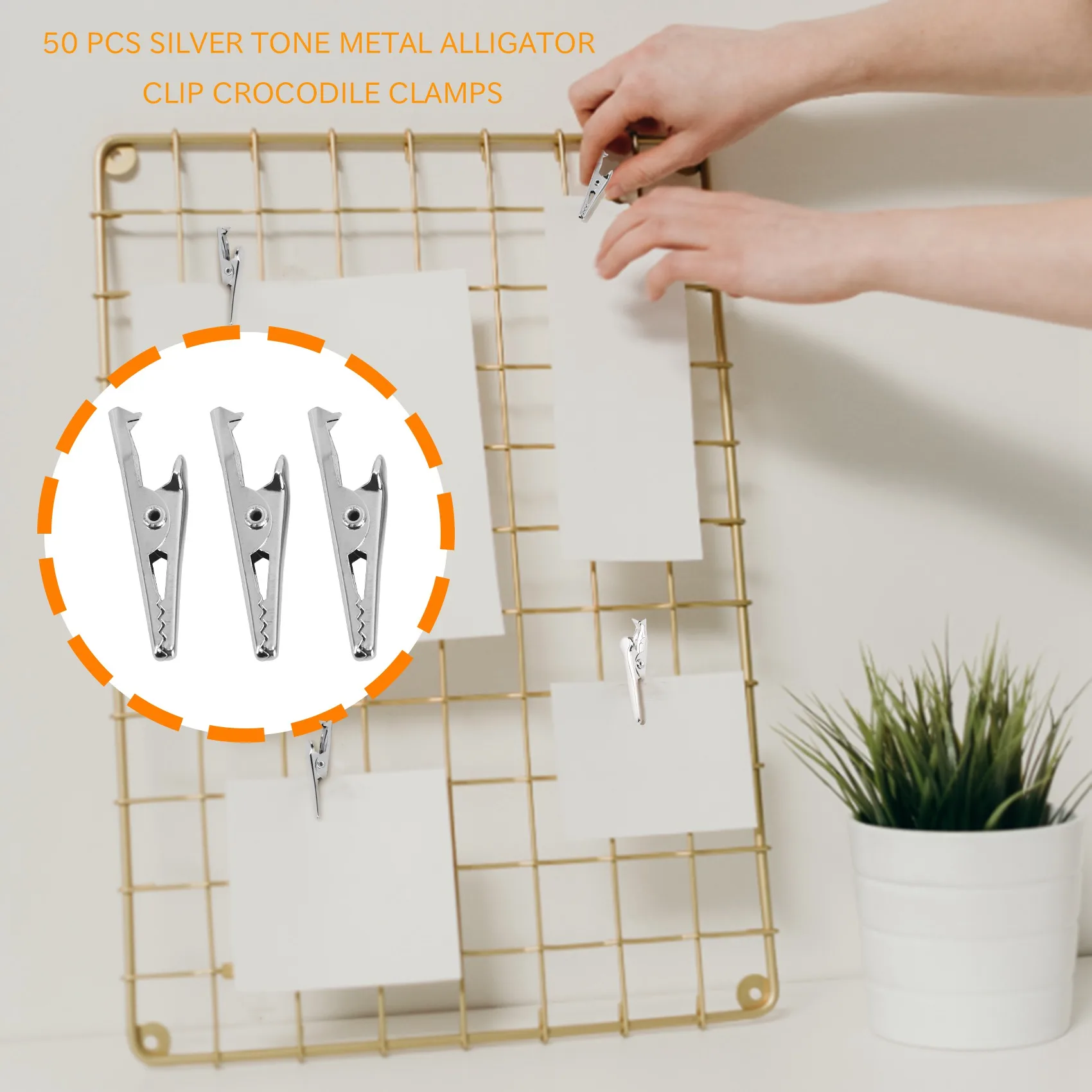 Silver Tone Metal Alligator Clip Crocodile Clamps 50 Pcs