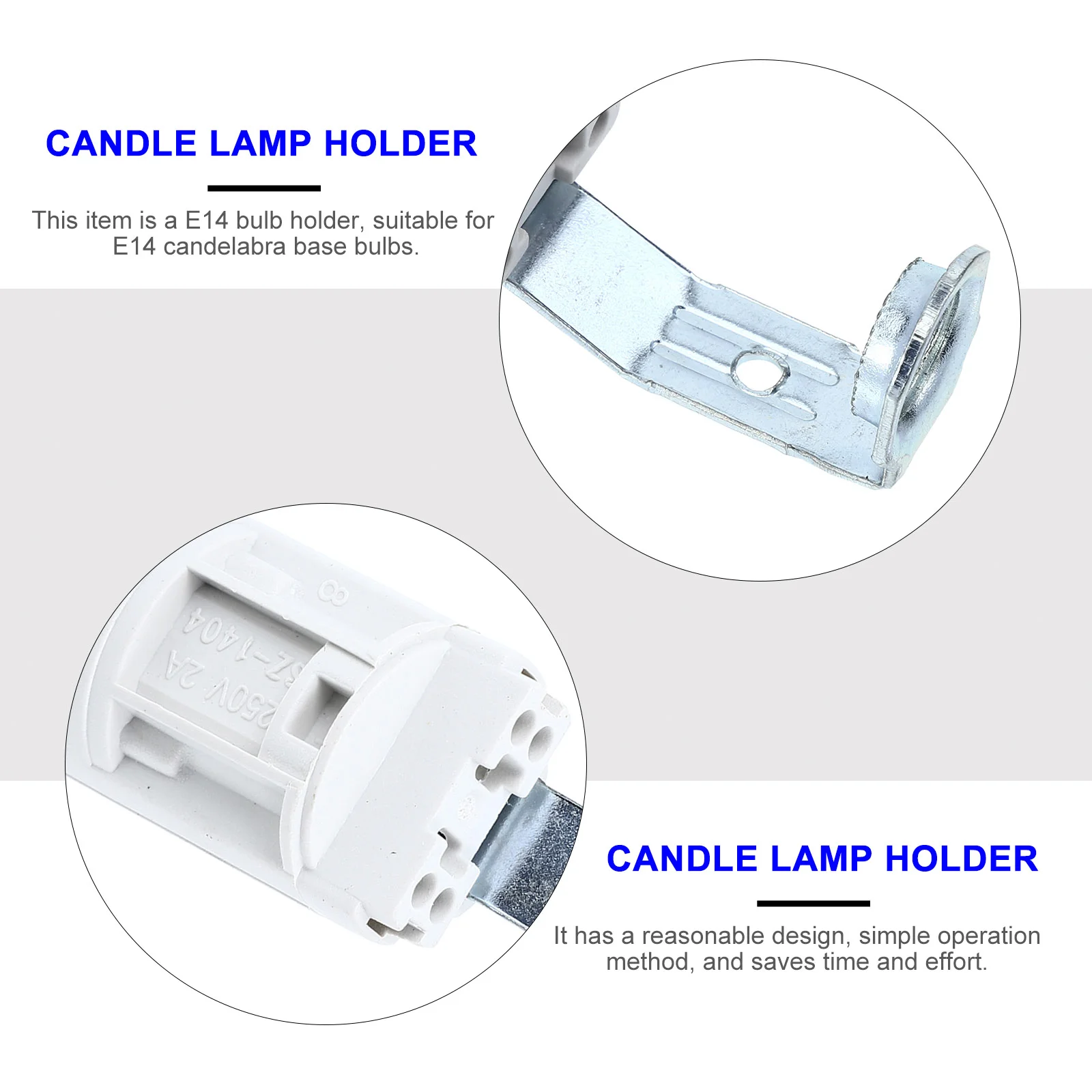 UKCOCO 10 Portalampade E14 A Vite - Attacco Candelabro In Rame Per Lampadari E Applique - 60mm O 90mm - 5