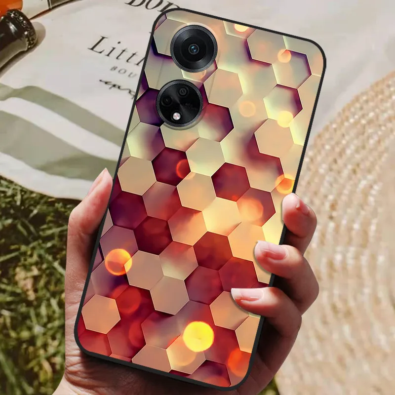 Stylish Black Silicone Painted Soft Phone Case - Premium TPU Protective Cover