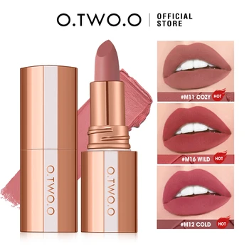 O.TWO.O Matte Lipstick Long Lasting Waterproof Lip Stick Smudge-free Classic Highly Pigmented Velvet Finish Lip Tint Makeup 1