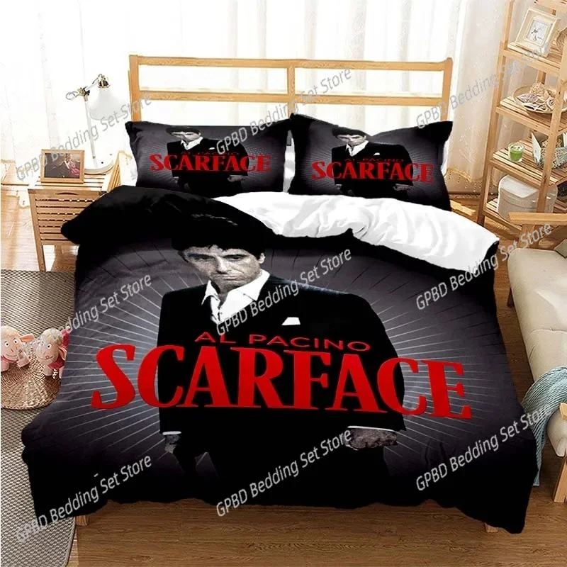 Tony Montana Scarfaces Bedding Set Boys Girls Twin Queen Size Duvet Cover Pillowcase Bed Kids Adult Home Textileextile 4