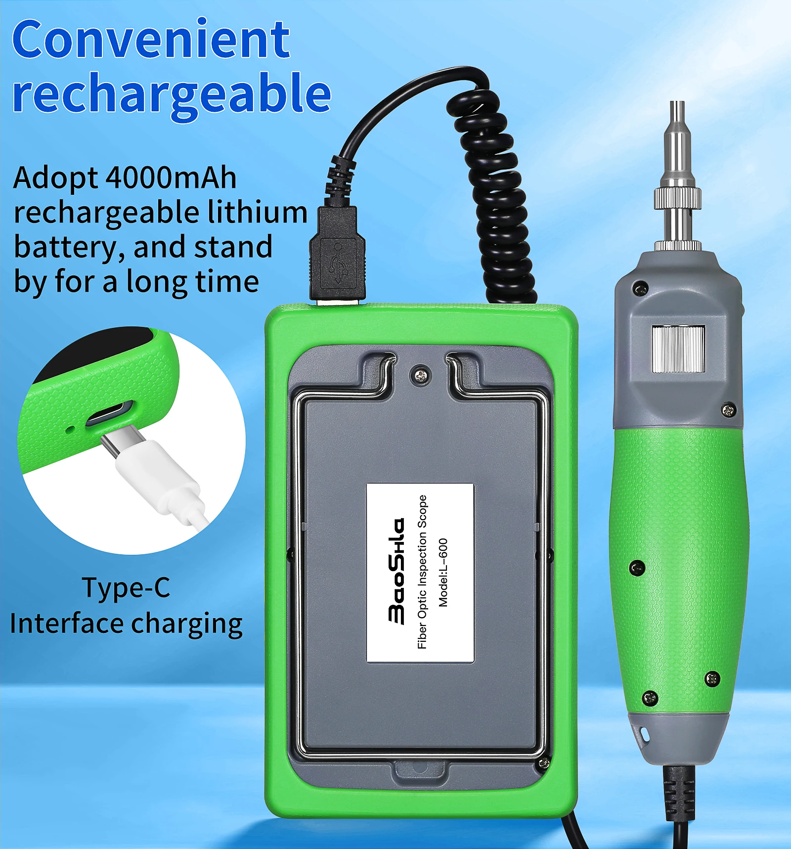 L-600 Inspection Fiber Video Probe Microscope Fiber Optic End Face Detector Disp
