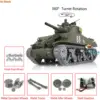 HENG LONG 1/16 RC Tank Customized 7.0 M4A3 Sherman 3898 360° Turret Metal Tracks TH17680-SMT4 1