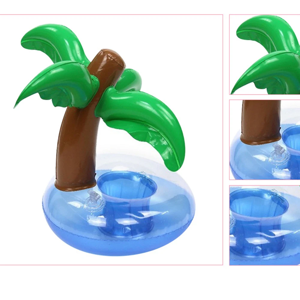 20-1Pcs Pool Inflatable Cup Holder Coconut Tree Style Inflatable Drink Coasters Cup Holder Float Cup Stand Pool Accessories