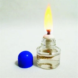 Botella de laboratorio de química de vidrio con quemador de Alcohol, suministros educativos, 25ML, 6,2 cm x 4,2 cm, 1 unidad